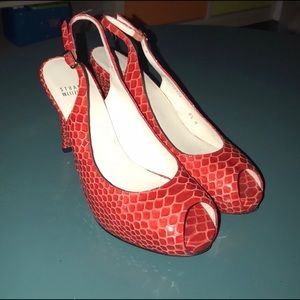 Women’s Stuart Weitzman peep toe red heels